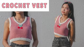 Easy Crochet Vest Tutorial  Crochet Simple Vest  Chenda DIY [upl. by Dedra]