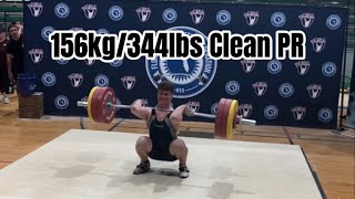 Florida Weightlifting State Championships156kg344lbs Clean 115kg253lbs Snatch 19 years old [upl. by Reiser]