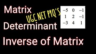 Matrix  Determinant  inverse of Matrix UGC NET PYQS Economics MCQS UGC NETJRFPGT [upl. by Darrelle]