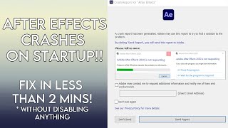 AFTER EFFECTS 2020 CRASHES ON STARTUP HOW TO FIX AE 2021 [upl. by Akered962]