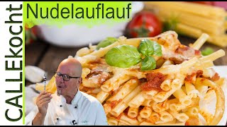 Nudelauflauf mit Schinken und Käse Lecker einfach schnell Rezept [upl. by Ardet]