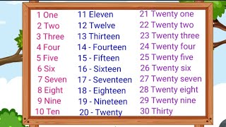 one to thirty numbers with spellinglearn number with spellingone two Three [upl. by Phelps]