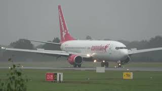 Corendon Airlines B737800 Landing Groningen Airport Eelde [upl. by Sanbo]