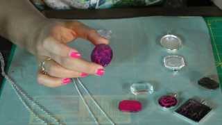 Crackle Pendant Tray Necklace Tutorial  Nail Polish Jewelry [upl. by On]