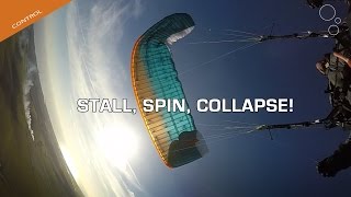 Paraglider Control Stall Spin Collapse [upl. by Leahcimnoj]