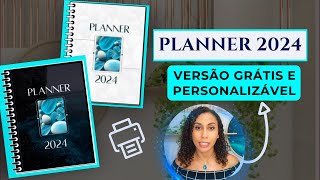 Planner 2024 para baixar e imprimir  com versões grátis completa e personalizável no canva [upl. by Riek]