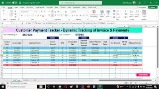 Invoice and Payment Tracking System in Microsoft Excel [upl. by Ysdnil7]