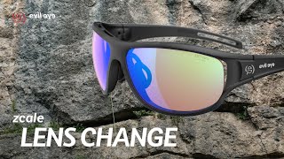 evil eye sports glasses zcale  lens change howto [upl. by Leakcim675]