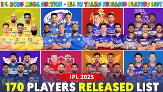 IPL 2025 ALL TEAMS RELEASED PLAYERS  IPL 2025 ALL TEAM RELEASED PLAYERS LIST  IPL RELEASED PLAYERS [upl. by Ybocaj]