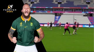 RG SNYMAN THROWS OUTRAGEOUS BACKPASS IN TRAINING  Springboks Stadium Run  Forever Rugby [upl. by Nwahshar]