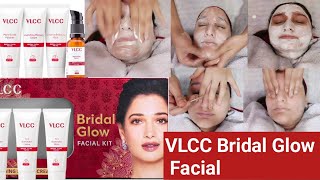 Vlcc Bridal Glow facial step by step Salon Demo in Hindi [upl. by Gough373]