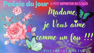 Correspondances  Madame je Vous aime comme un fou  poesie du cœur video foryou Toi que j❤️ [upl. by Eldwin249]