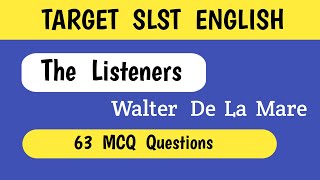 The Listeners Mcq Questions [upl. by Marty]