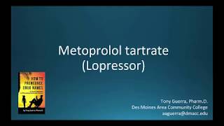 CC How to Pronounce metoprolol tartrate Lopressor Backbuilding Pharmacology [upl. by Yusuk]