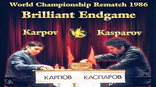 Kasparov vs karpov 1986 Brilliant  endgame by two greats  Leningrad [upl. by Asseret]