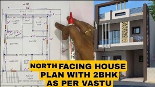 North facing house plan as per Vastu  House plan in 3 and half cents  The Civil Engineer [upl. by Allekim]