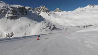 Skiing Tignes Prariond Blue Piste 2019 [upl. by Ailam]