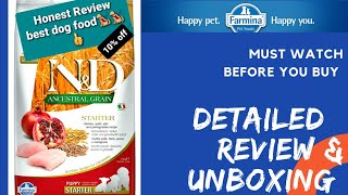 FARMINA NampD Ancestral Grain Dry Dog Food  Best starter puppy food  Farmina dog food review [upl. by Nielson]