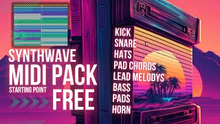 SynthWave Free MIDI Pack Song Starter [upl. by Enyrehtak]