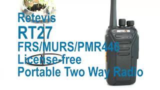 RT27 FRS MURSPMR446 Licensefree Portable Walkie Talkies [upl. by Klusek]