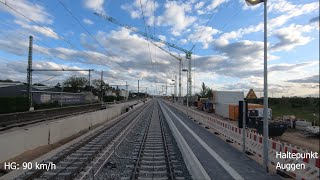 Führerstandsmitfahrt  Wir fahren über das neue Rheintal Gleis  RE Freiburg➡️Basel Bad Bf  BR1462 [upl. by Steinke853]