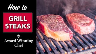 🔥 HOW to GRILL a STEAK 🥩 by MASTER CHEF [upl. by Ahsikrats]