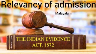 Relevancy of Admission  Indian evidence act Malayalam [upl. by Rawdan]