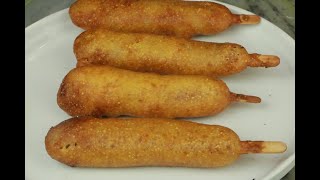 Disney Beef Corn Dog  Best Corn Dog Batter Recipe [upl. by Anirbed]