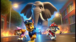 Paw Patrol Ultimate Rescue  CHASE x SKYE Run Away From Danger Elephant  Funny Story  Rainbow 3 [upl. by Foy]