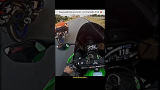 Drag Race Kawasaki Ninja Zx10r vs R15🔥shorts bike rider dragrace zx10r r15v4 kawasaki race [upl. by Naik]