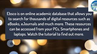 Using the Ebsco database [upl. by Barbaraanne]