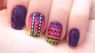 Unhas Decoradas  Étnicas com Degradê  Jana Taffarel [upl. by Ailak]