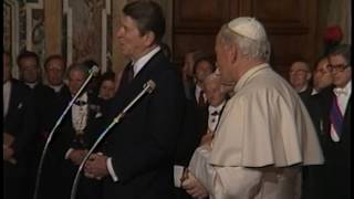 President Reagan speaks to American Seminary Students in Vatican City on June 7 1982 [upl. by Dot29]