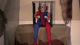 Animated Caged Clown Walk around accessory Halloween Prop Decoration [upl. by Isabea283]