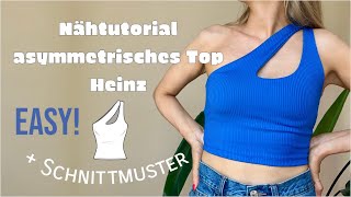 Top mit Cutout Heinz  easy Nähanleitung mit Schnittmuster  DIY [upl. by Edualcnaej490]