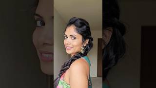 Day 59 Navratri Hairstyle for medium hair Rope Braided Hairstyle navratrihair festivehairstyles [upl. by Ofilia]