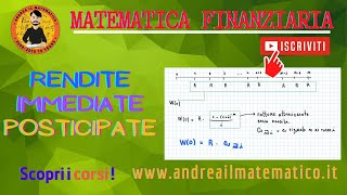 Rendite immediate posticipate MATEMATICA FINANZIARIA [upl. by Saxela718]