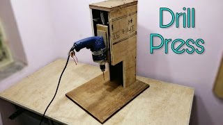 Making A Drill Press Stand  DIY Drill Press Machine [upl. by Noxin]