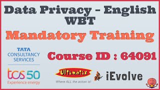 TCS iEvolve Course Mandatory Training  Data Privacy  Course ID 64091  BrainyBeast20 [upl. by Leuname]