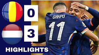 Netherlands vs Romania 30 HIGHLIGHTS amp ALL GOALS  EURO 2024  Gakpo Goal Malen Goal [upl. by Kcirdneh]