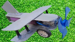 How To Make Aeroplane ✈ with DC Moter  PVC Plane Diy Very Easy Plane [upl. by Jb836]