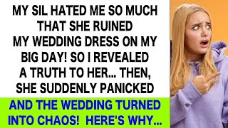 My SIL hated me so much she ruined my wedding dress I then revealed a truth causing her to pan [upl. by Rora818]