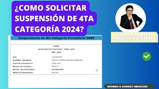 Como hacer la suspensión de 4ta categoría 2023  SUNAT [upl. by Romulus548]