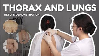 THORAX AND LUNGS ASSESSMENT l RETURN DEMONSTRATION student nurse [upl. by Shaddock284]