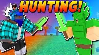 HUNTING PLAYERS WITH MY EMERALD ARMOR ROBLOX BOOGA BOOGA [upl. by Soracco]