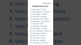 Alternatives to quotveryquot learnenglish very alternative english learning englishexpress [upl. by Elohcim306]