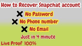 Reset Snapchat Password Without Old Email Password and Number  Snapchat Account Recovery 2021 [upl. by Iralav]