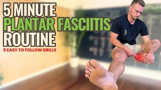 5 Minute Plantar Fasciitis Routine  5 Essential Exercises [upl. by Seyah]