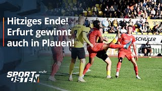 Hitzige Schlussphase Erfurt gewinnt auch in Plauen  MDR [upl. by Ellek281]