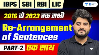 IBPSSBIRBILIC 2024  Sentence ReArrangement for Bank Exams  Set 2  English by Vishal Sir [upl. by Gildas667]